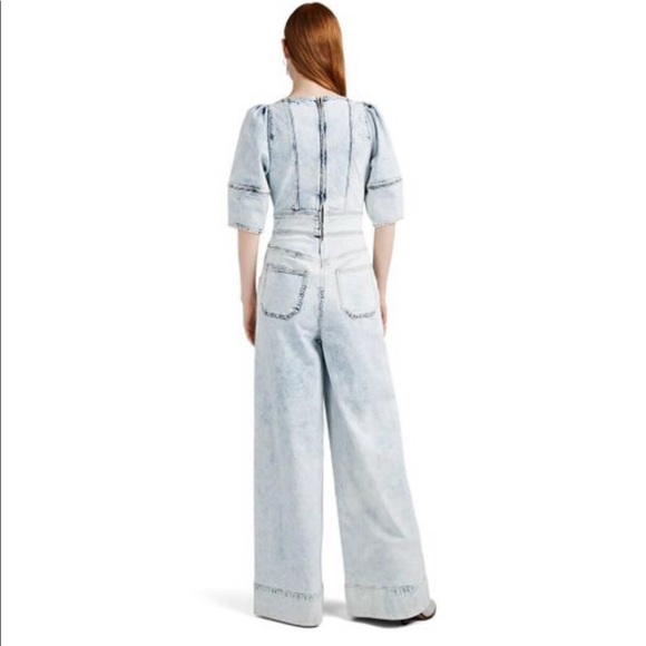 NWT Ulla Johnson Jasper Acid Wash Denim Jumpsuit - Picture 2 of 4